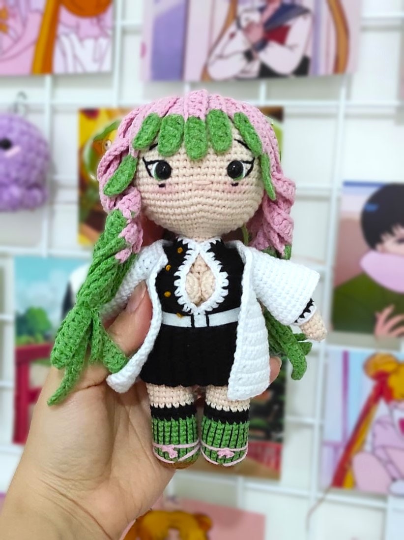 Anime Crochet Doll Pink Haired Anime Girl Amigurumi Handmade Gift Etsy