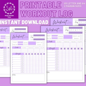 Daily Workout Log | Digital Fitness Tracker | Printable Log Book | GoodNotes Planner | Workout Planner Printable | Gym Training Log