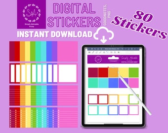 Digital Planner Stickers | 80 | Digital Sticky Notes | Precropped Sticker Pack | Post It Notes | Planner Sticky Note | GoodNotes Sticker |R2