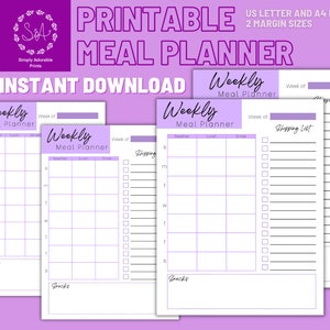 Weekly Meal Planner | Digital Meal Tracker | Printable Meal Planner | GoodNotes Planner | Meal Plan Printable | Grocery List Printable
