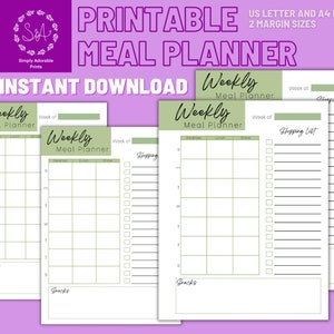 Planificateur de repas hebdomadaire | Suivi numérique des repas | Planificateur de repas imprimable | Planificateur GoodNotes | Plan de repas imprimable | Liste d&#39;épicerie imprimable