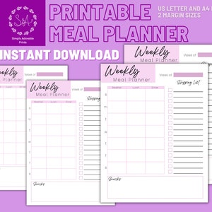 Weekly Meal Planner | Digital Meal Tracker | Printable Meal Planner | GoodNotes Planner | Meal Plan Printable | Grocery List Printable