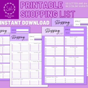 Shopping List Template | Digital Grocery List | Printable Shopping List | GoodNotes Planner | Grocery List Printable | GoodNotes List