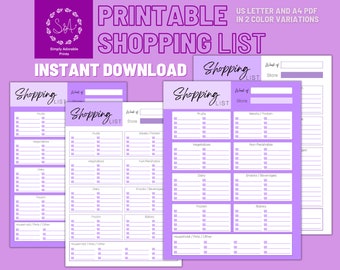 Shopping List Template | Digital Grocery List | Printable Shopping List | GoodNotes Planner | Grocery List Printable | GoodNotes List