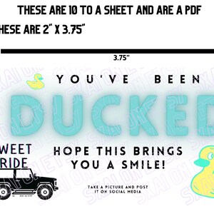 YOUVE BEEN DUCKED - Jeep Aqua - Digital Downloadable Tags