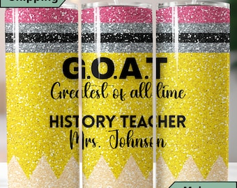 Personalized History Teacher Tumbler, Teacher Appreciation Week Gift for History Teacher, Custom History Teacher Travel Mug, History Teacher