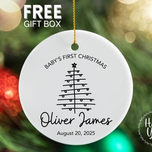 Baby&#39;s First Christmas Ornament Welcome Baby Modern Christmas Personalized New Baby Ornament 2025 Baby Name Ornament Baby Keepsake