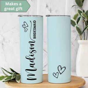 Personalized Bridal Party Tumbler Gift for Bridesmaid, Custom Bride Tumbler, Maid of Honor Gift, Personalized Bridal Shower Gift