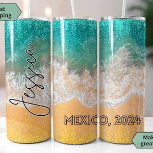 Personalized Beach Vacation Tumbler, Beach Vacation Tumbler for Friends, Family Vacation Tumbler, Personalized Girls Trip Tumbler