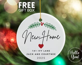 New Home Ornament 2025,  New Home Christmas Ornament, Personalized New House Ornament, Holiday Heart Decor Housewarming Gift