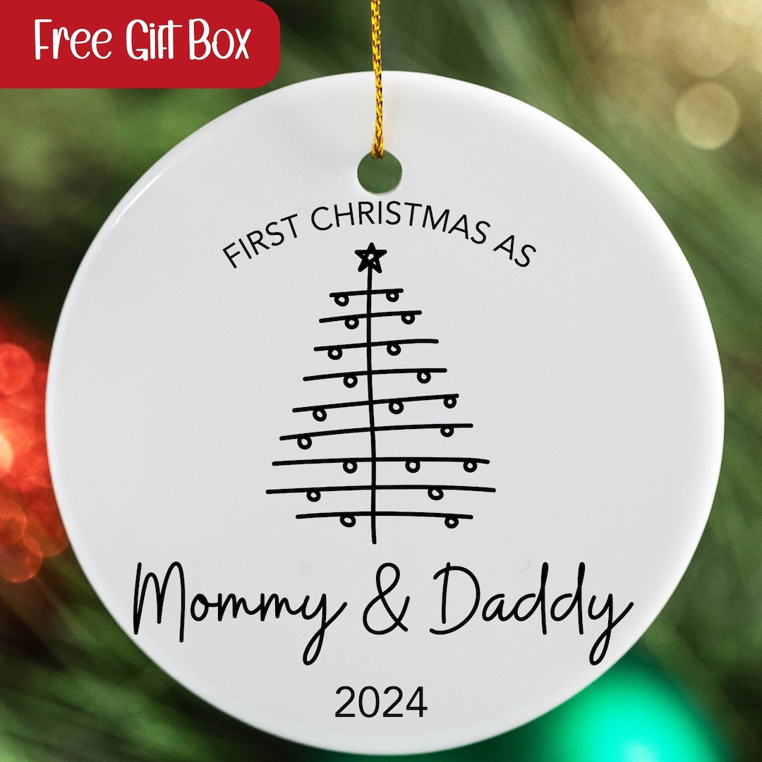 New Mom And Dad Gifts PERSONALIZED Our First Christmas As Mommy
