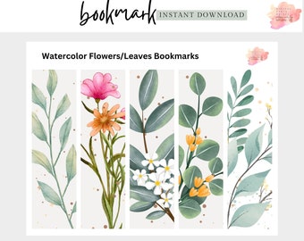 Watercolor Bookmark | Download and Print Bookmarks |Watercolor Bookmarks | Printable Printable Bookmark| Garden Bookmarks | Bookmark Bundle