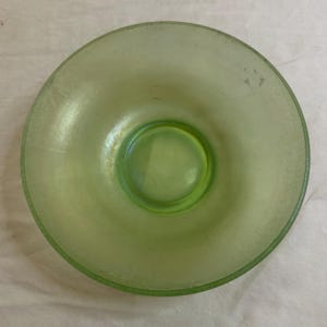 Vintage Iridecent Depression Glass Dish, Vintage Green Depression Glass Bowl