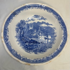 Vintage Villeroy & Boch Bowl, Blue Transferware Bowl