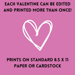 Editable, Printable 8.5 X 11 Valentine's Day Card - Etsy