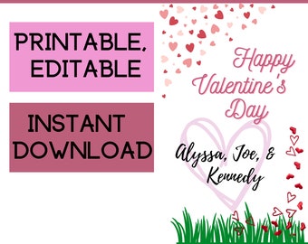 Personalized Valentine's Day Card--Instant Digital Download