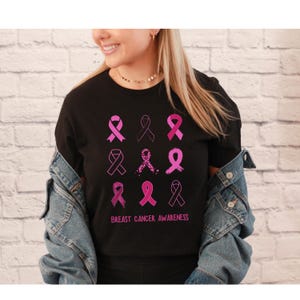 Breast Cancer Awareness T-Shirt, Breast Cancer Support T-Shirt, Pink Cancer Ribbon T-Shirt