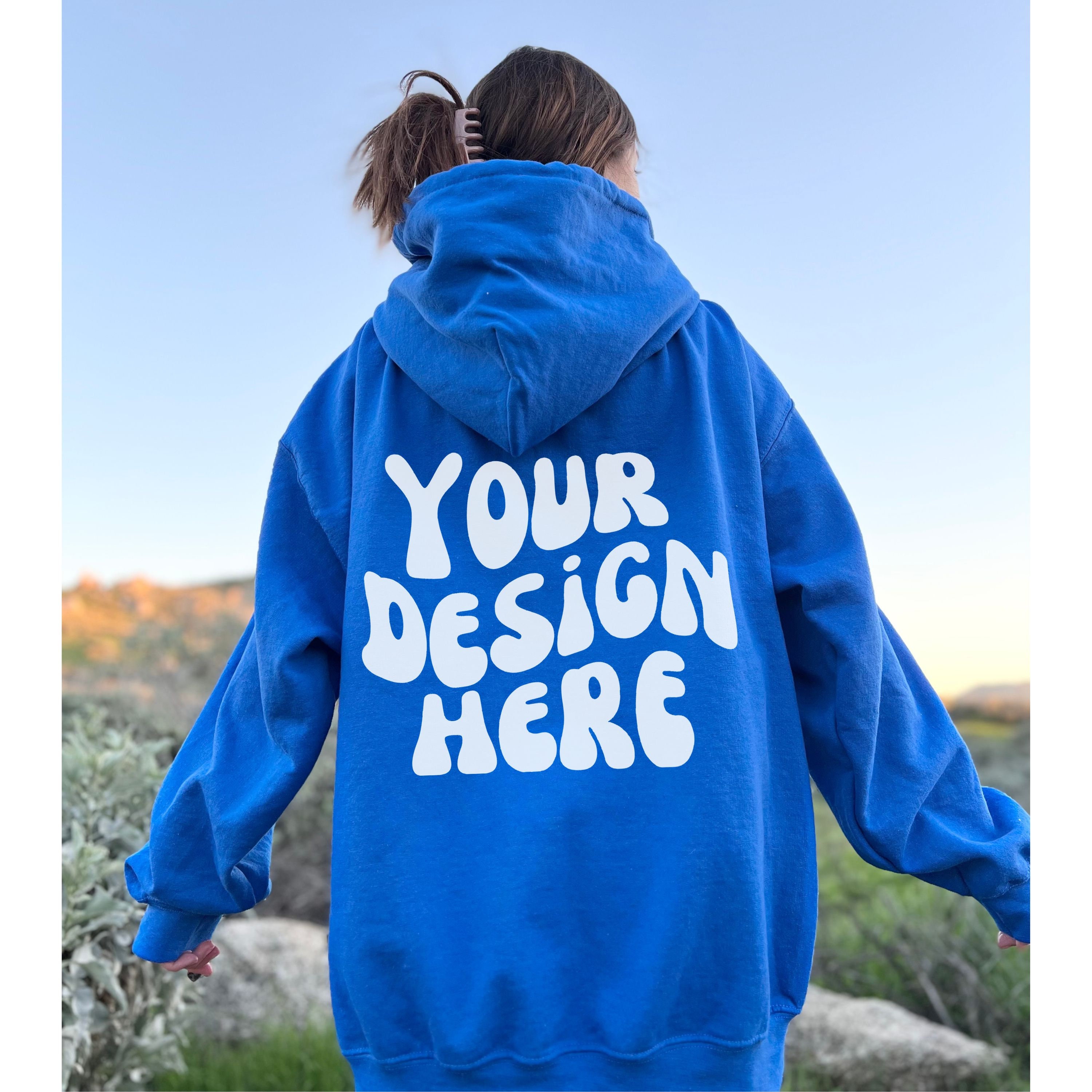 Plain dark on sale blue hoodie