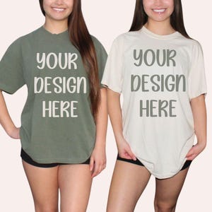 Bachelorette Mockup Double Model mockups Ivory and Moss Mockup Comfort Colors 1717 Couple Mockup Real Model Group Mockup Friend Mockup