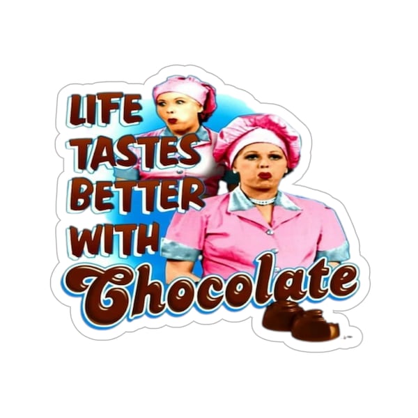 I Love Lucy Sticker, Lucille Ball Sticker, Lucy Fan Gift, Lucy Ricardo, Mother's Day Gift, Kiss-Cut Stickers, Birthday Gift, Chocolate