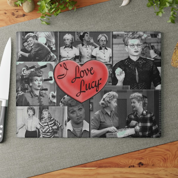 I Love Lucy Glass Cutting Board, I Love Lucy Gift, Lucille Ball, Lucy Ricardo, Gift For Her, Gift For Him, Kitchen Decor, Vintage Decor