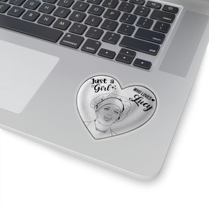 I Love Lucy Sticker, Lucille Ball Sticker, Lucy Fan Gift, Lucy Ricardo, Mother&#39;s Day Gift, Chocolate, Kiss-Cut Stickers