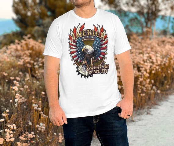 Awesome America Love It Or Leave It Eagle T-Shirt Awesome America Love It Or Leave It Eagle T-Shirt