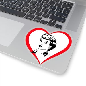 I Love Lucy Sticker, Lucille Ball Sticker, Lucy Fan Gift, Lucy Ricardo, Mother&#39;s Day Gift, Kiss-Cut Stickers, Birthday Gift,