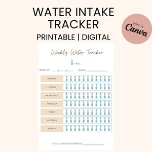 Hydration Tracker | Water Journal | Water Intake Tracker | 31 Day Water Challenge | Health Habit | 30 Day Water Challenge Printable
