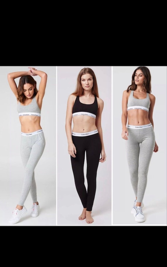 Womens Calvin Klein Bralette and Leggings Set 2 Piece Pack CK Ladies - Etsy