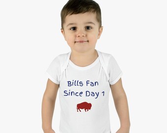 Bills Fan Since Day 1, Infant Baby Rib Bodysuit, Unisex,  Newborn to 24 Months, Baby Girl or Boy, Bills Mafia