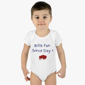 Bills Fan Since Day 1, Infant Baby Rib Bodysuit, Unisex,  Newborn to 24 Months, Baby Girl or Boy, Bills Mafia
