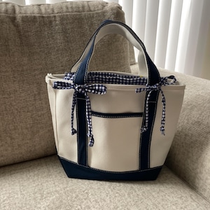 Mini Boat and Tote Bag Insert | Reversible with Drawstring | Custom Liner with Bows