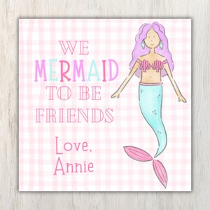 Mermaid - Valentine Tag Bearbeitbare Digitaler Download
