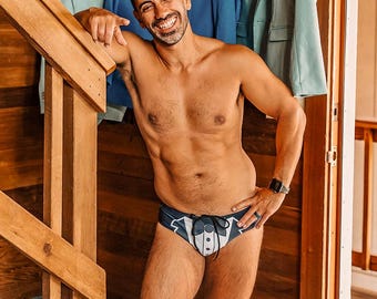 Men&#39;s Tuxedo Swim Briefs, Matching Bachelor Party Swimwear, Custom Trunks for Groom, Groomsmen, Best Man, Custom Gift for Wedding Stag Party