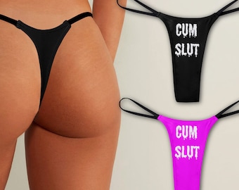 Cumslut Thong, Hot Wife Sexy Panties, Gay Lingerie, Undies, Naughty Kinky Submissive Roleplay