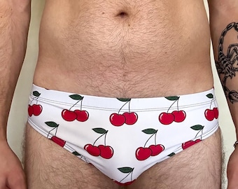 Slip de bain imprimé cerises