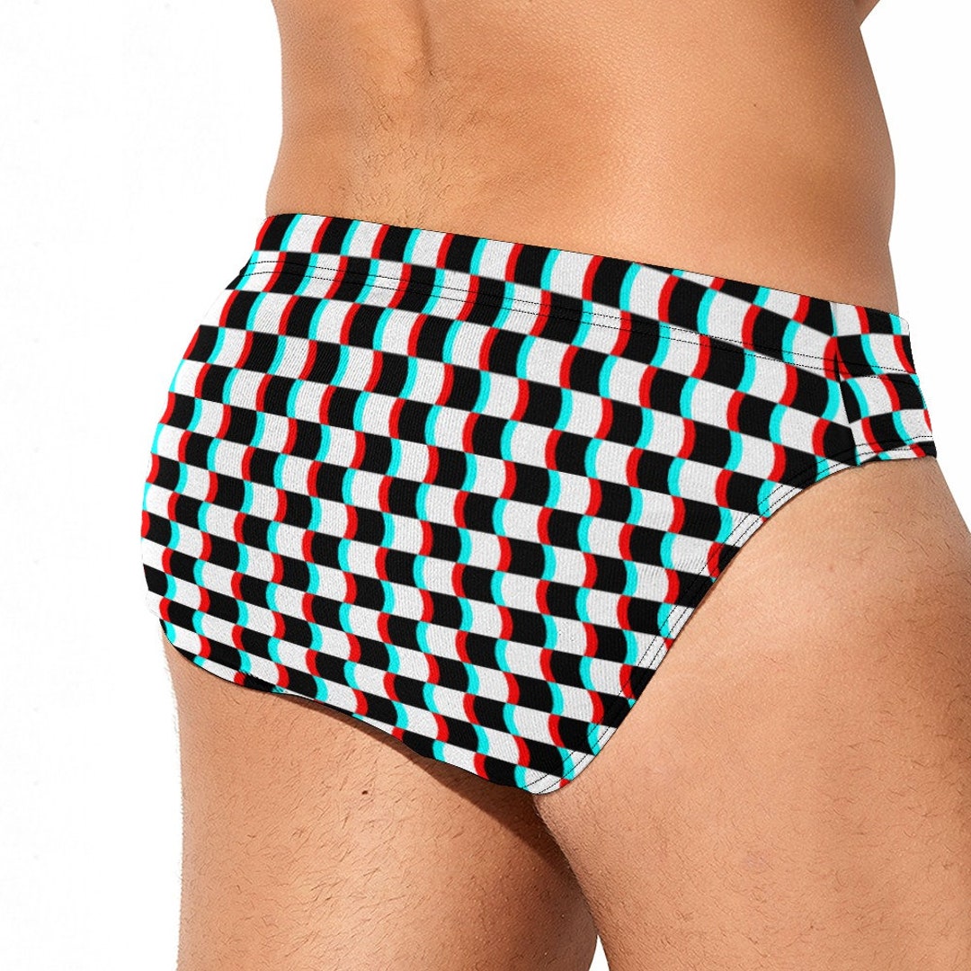 3D Checker Print Men's Speedo Swim Briefs Speedo Style Etsy