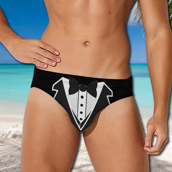 Tuxedo bathing suit mens sale
