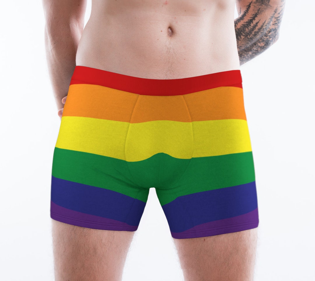 Buy Gay Boxer Briefs, Men's Pride Flag Underwear, LGBTQ