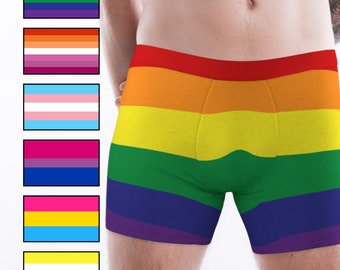 Calzoncillos tipo bóxer con la bandera del orgullo: ropa interior para gays, lesbianas, trans, bisexuales, ensexuales y pansexuales