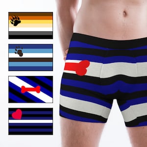 Pride Flag Boxer Briefs - Pup, Bear, Otter, and Leather Pride Flag Underwear
