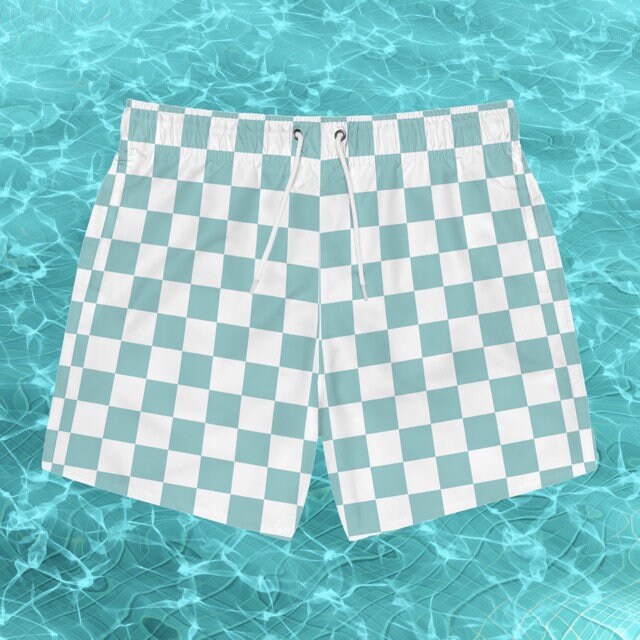 Checkerboard sales swim trunks