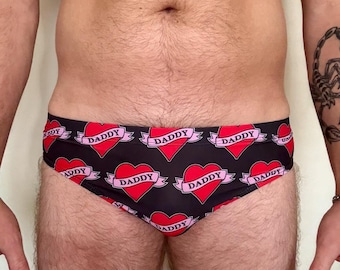 Slip de bain homme tatouage papa coeur