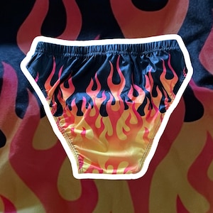 Hot Rod Flame Men's Briefs: Fire Print Underwear