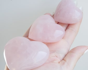 Adorable Rose Quartz Hearts from Brazil! Choose your size!