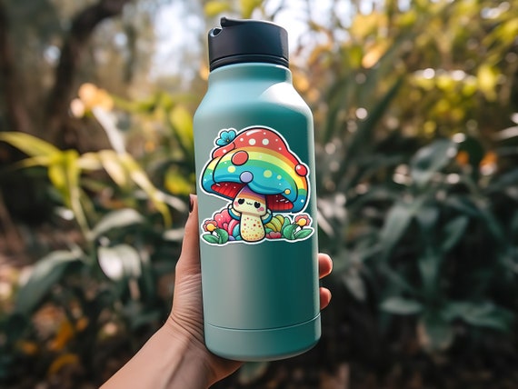 Cute Little Animal Mushroom Water Bottle Stickers Waterproof - Temu