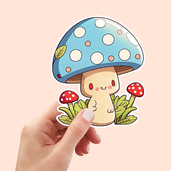 Cute kawaii mushroom bumper,sticker for car,amanita mushroom,Forest gifts,gift for her,pastel colorful toadstool sticker