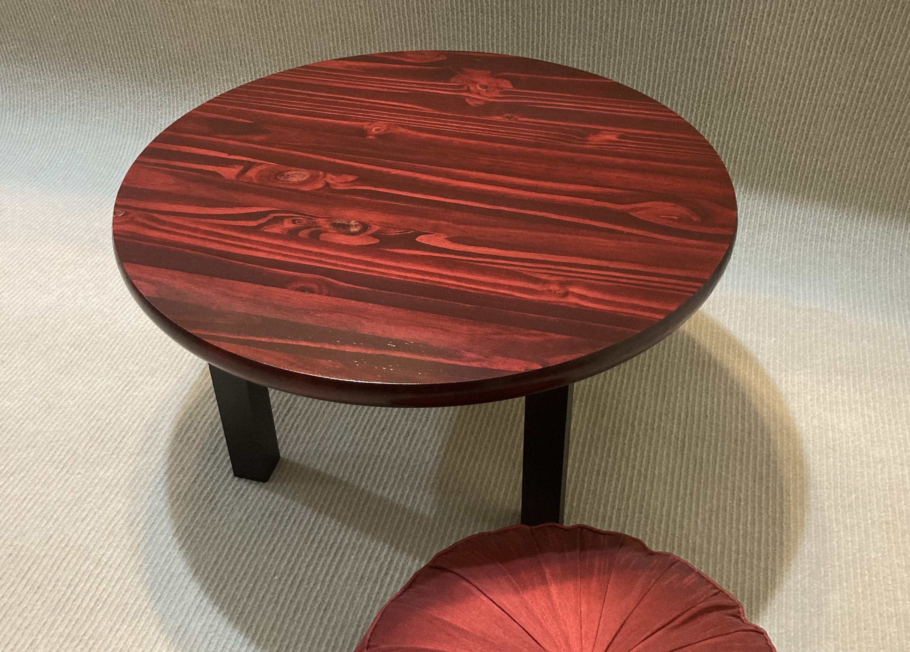 Chabudai Tea Table Low Tea Table Meditation Altar Mini Japanese Dining Table 24 Round X 12 Solid