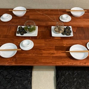 Chabudai Dining Table with Recessed Center - Low Dining Table - Japanese Dining Table - 47"x 29" with 4 heights available - Made to order